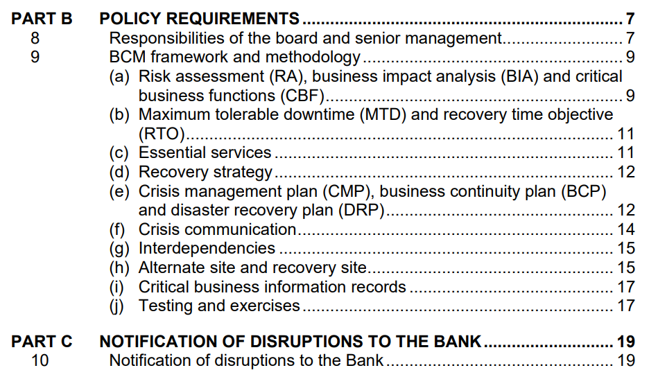 BNM R9 Business Continuity Management Policy By Bank Negara Malaysia ...